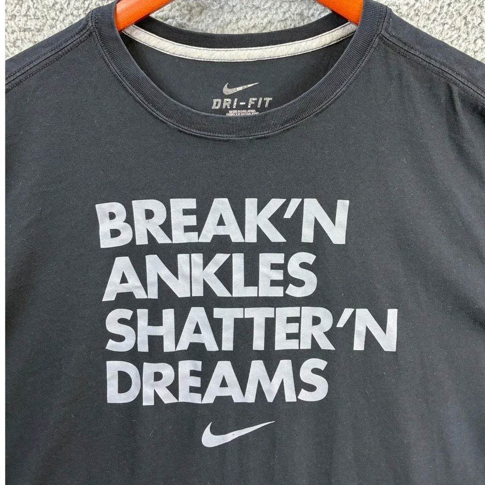 Nike Dri-Fit Basketball Graphic T Shirt Mens XL Black Breakn Ankles Activewear